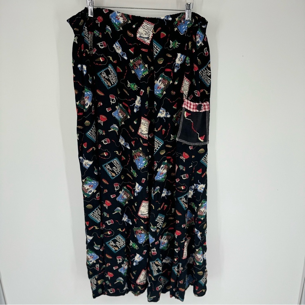 Vintage Handmade 90s Pin Up Rockabilly 70s Maxi Length Skirt